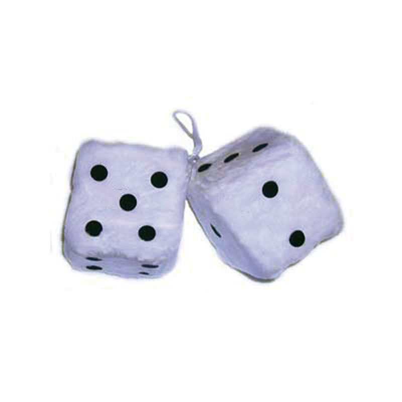 www.ROUTE66-HH.SHOP - FUZZY DICE 6CM WEIß